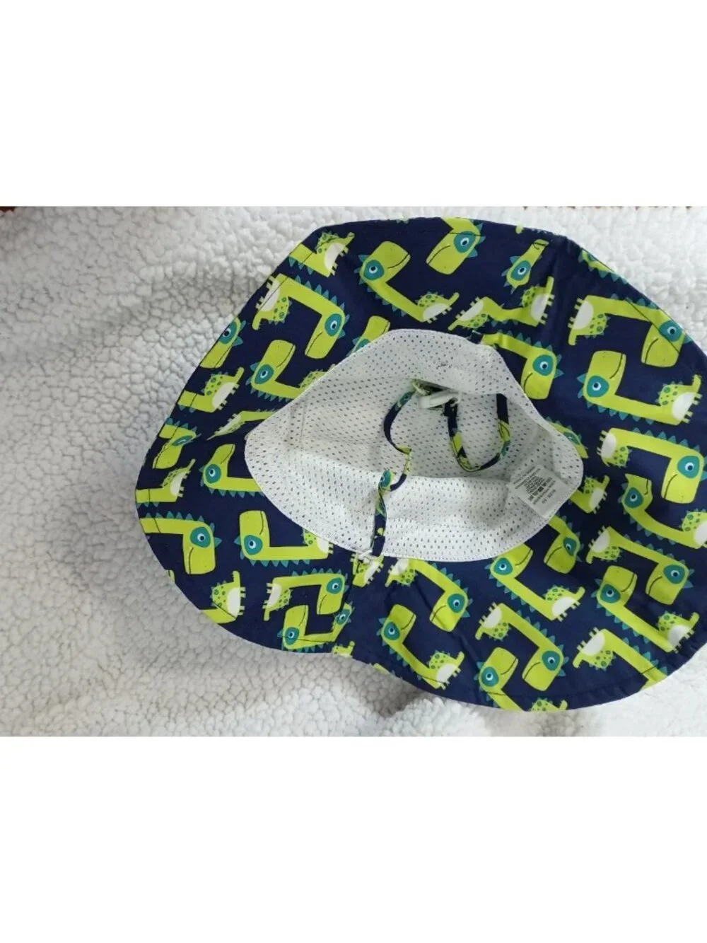 Dinosaur Baby Sun Hat, Outdoor Beach Swim Bucket Hat, Adjustable Wide Brim 1-2T